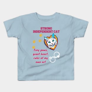 Strong Independent Cat T-shirt Design: Be Inspired By The Power And Beauty Of Cats Kids T-Shirt